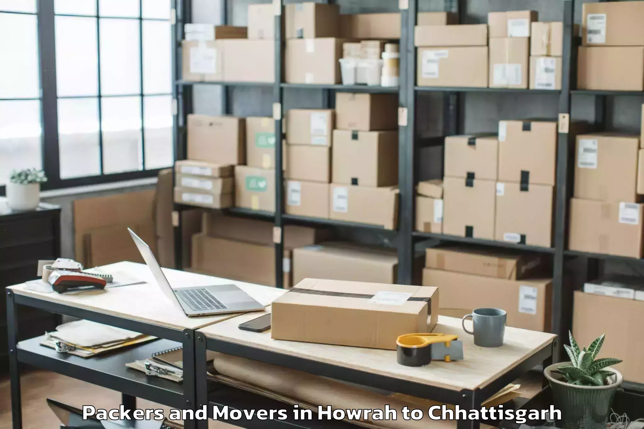 Reliable Howrah to Bhalai Packers And Movers